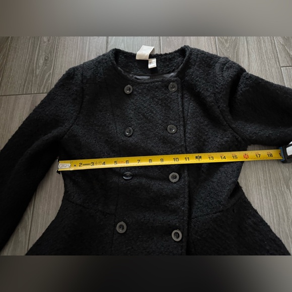 Forever 21|Wool blend black peacoat,tweed style in classic feminine style••Large - Picture 13 of 14